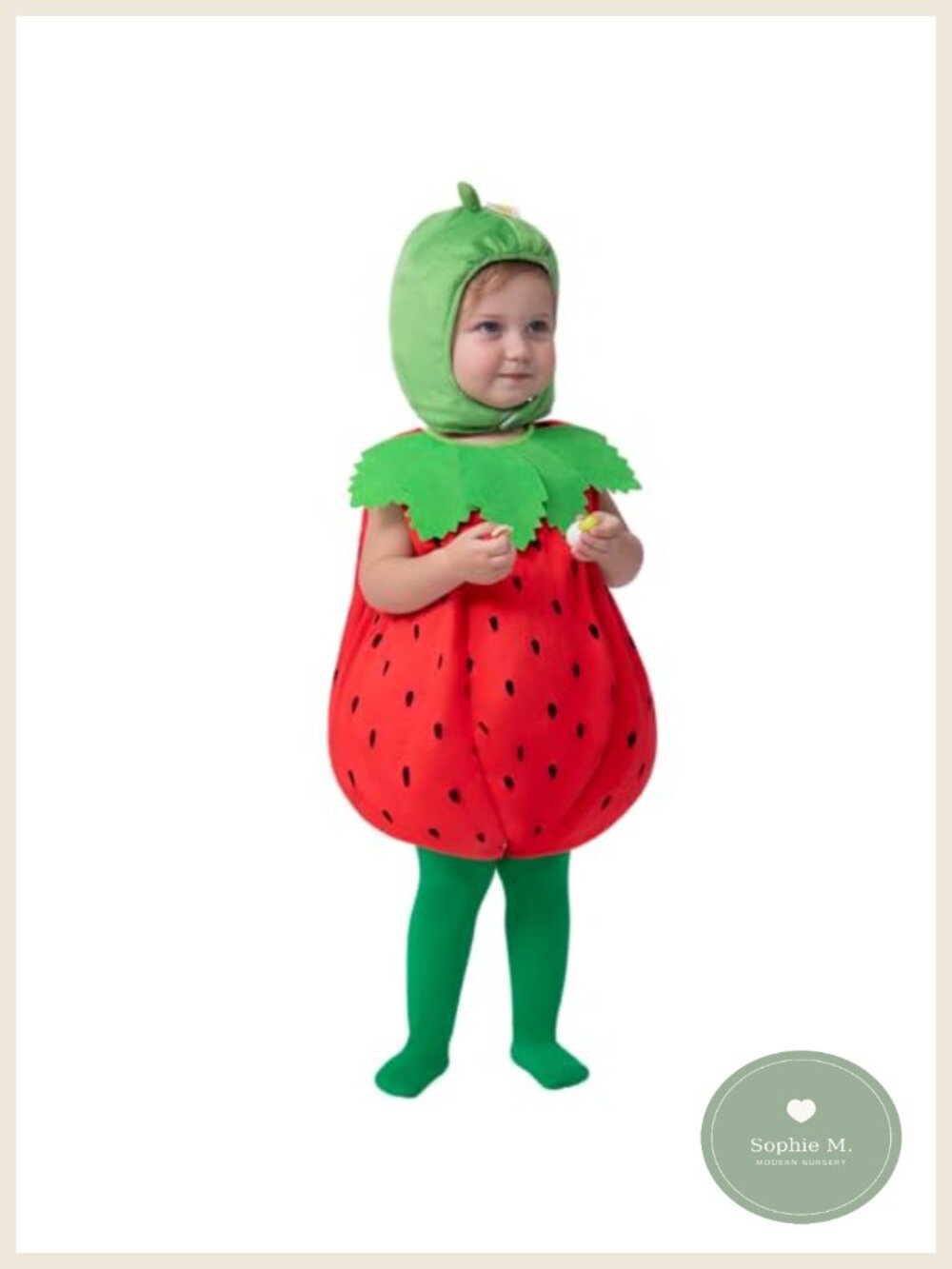 Baby Strawberry Costume Toddler Fruit Halloween Dress Up Hooded Costume